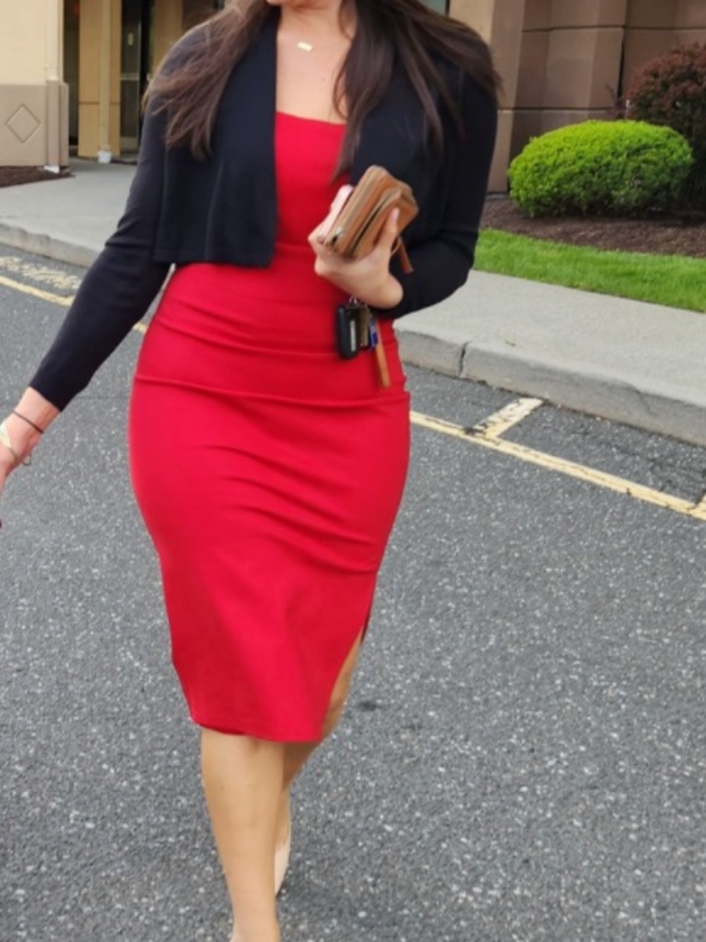 Lulu's Red Sleeveless Formal Midi Dress